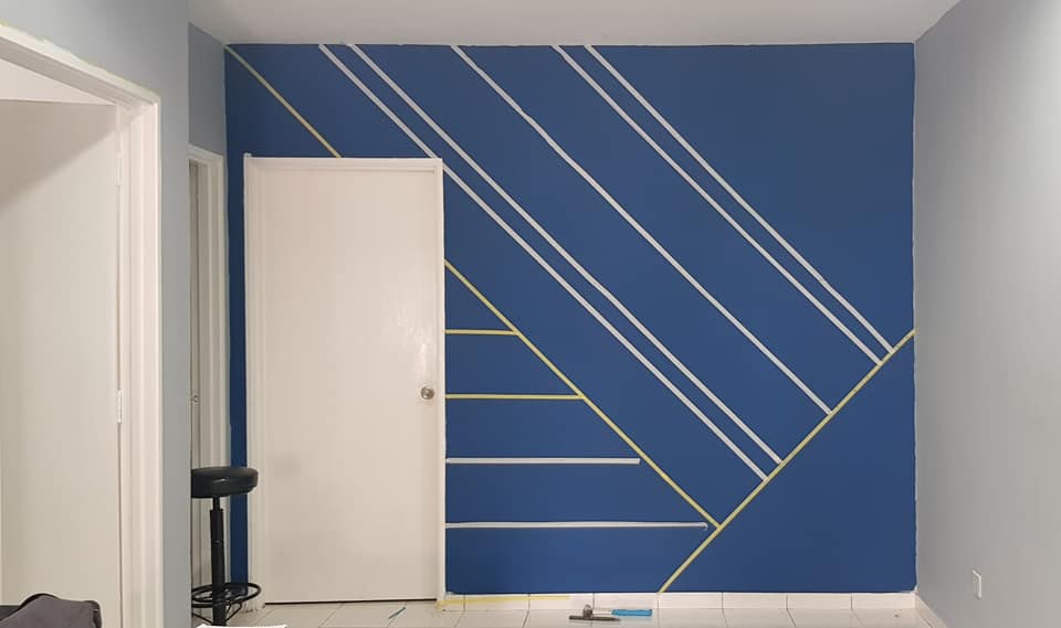 DIY Blue Accent Wall 